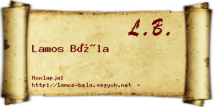 Lamos Béla névjegykártya