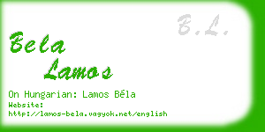 bela lamos business card