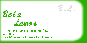 bela lamos business card